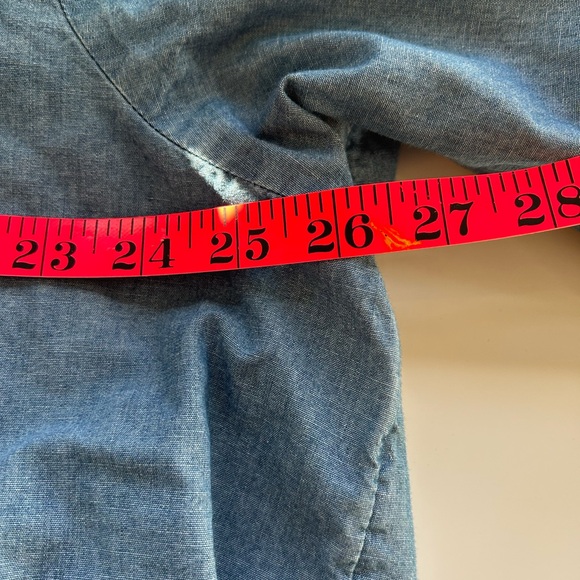 Anthropologie Pilcro denim Juni Ruffled Buttondown size L - Picture 10 of 11